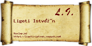 Ligeti István névjegykártya